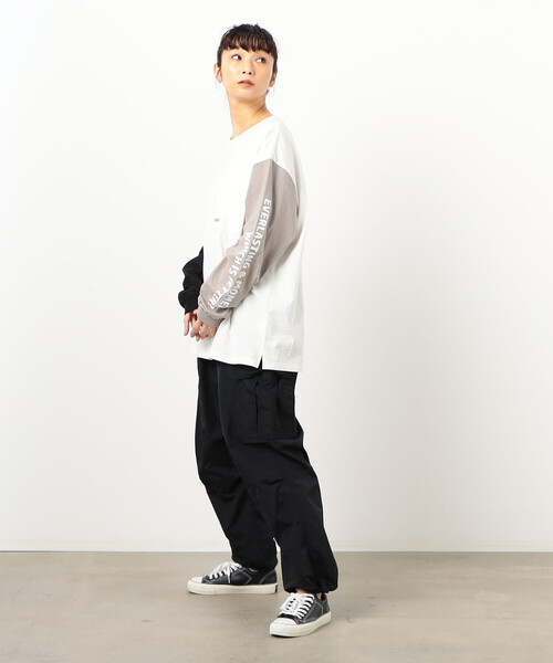 Purple&Yellow（パープルアンドイエロー）の「ナイロンタッサー ワイドカーゴパンツ（カーゴパンツ・メンズ・カーキ/ブラック・X-SMALL/MEDIUM/SMALL/LARGE）」の7枚目の写真