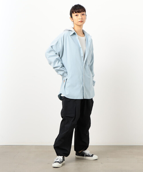 Purple&Yellow（パープルアンドイエロー）の「ナイロンタッサー ワイドカーゴパンツ（カーゴパンツ・メンズ・カーキ/ブラック・X-SMALL/MEDIUM/SMALL/LARGE）」の8枚目の写真