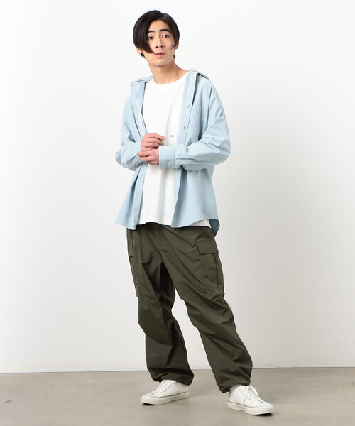 Purple&Yellow（パープルアンドイエロー）の「ナイロンタッサー ワイドカーゴパンツ（カーゴパンツ・メンズ・カーキ/ブラック・X-SMALL/MEDIUM/SMALL/LARGE）」の11枚目の写真