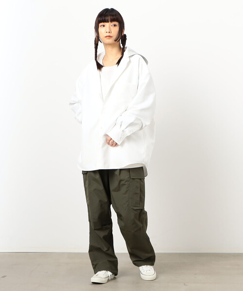Purple&Yellow（パープルアンドイエロー）の「ナイロンタッサー ワイドカーゴパンツ（カーゴパンツ・メンズ・カーキ/ブラック・X-SMALL/MEDIUM/SMALL/LARGE）」の16枚目の写真