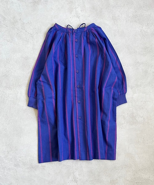 A BOND（アボンド）の「先染め2WAYワンピース(90～150cm)（ワンピース・キッズ・ブルー/オレンジ/チャコール・90/100/110/120/130/140/150）」の2枚目の写真