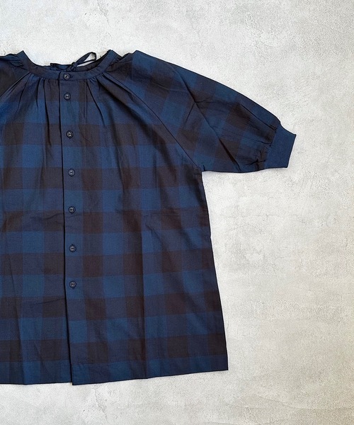 A BOND（アボンド）の「先染め2WAYワンピース(90～150cm)（ワンピース・キッズ・ブルー/オレンジ/チャコール・90/100/110/120/130/140/150）」の7枚目の写真