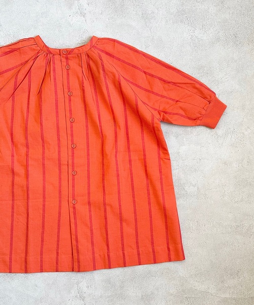 A BOND（アボンド）の「先染め2WAYワンピース(90～150cm)（ワンピース・キッズ・ブルー/オレンジ/チャコール・90/100/110/120/130/140/150）」の9枚目の写真