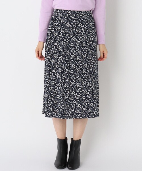 LAURA ASHLEY(ローラアシュレイ)の「【洗える】エルジン柄マットジャージスカート(スカート・レディース・ネイビー系6・40/38)」の5枚目の写真