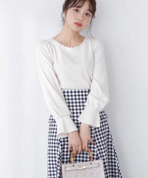 PROPORTION BODY DRESSING（プロポーションボディドレッシング）の「パールテレコカットソー / 1213160300（Tシャツ/カットソー・レディース・ダークグレー/グレー/オフホワイト・MEDIUM/SMALL）」の2枚目の写真