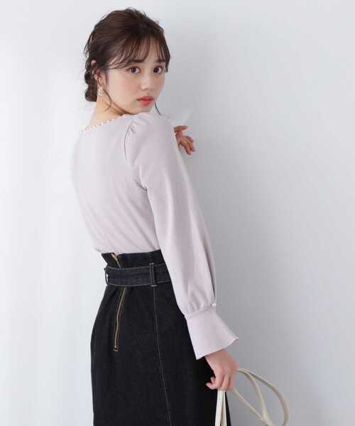 PROPORTION BODY DRESSING（プロポーションボディドレッシング）の「パールテレコカットソー / 1213160300（Tシャツ/カットソー・レディース・ダークグレー/グレー/オフホワイト・MEDIUM/SMALL）」の8枚目の写真