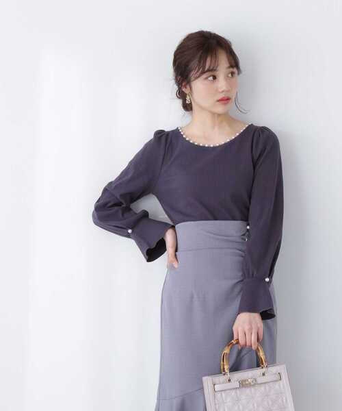 PROPORTION BODY DRESSING（プロポーションボディドレッシング）の「パールテレコカットソー / 1213160300（Tシャツ/カットソー・レディース・ダークグレー/グレー/オフホワイト・MEDIUM/SMALL）」の4枚目の写真