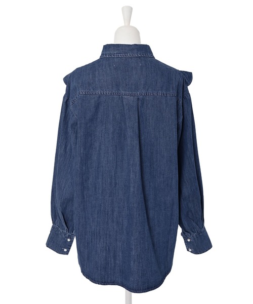 Narcissus(ナルシス)の「【Narcissus】デニムフリルシャツ(シャツ/ブラウス・レディース・ダークブルー/ライトブルー・FREE)」の11枚目の写真