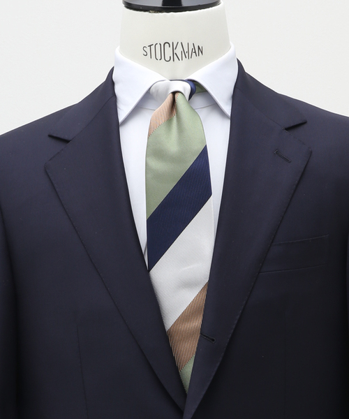 FRANCO BASSI（フランコバッシ）の「【FRANCO BASSI / フランコ バッシ】レップストライプタイ（ネクタイ・メンズ・シャーベット/グリーン/コバルトブルー・FREE）」の2枚目の写真