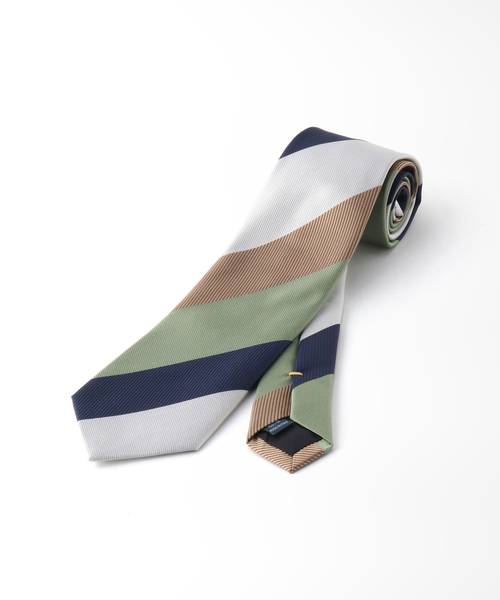 FRANCO BASSI（フランコバッシ）の「【FRANCO BASSI / フランコ バッシ】レップストライプタイ（ネクタイ・メンズ・シャーベット/グリーン/コバルトブルー・FREE）」の4枚目の写真