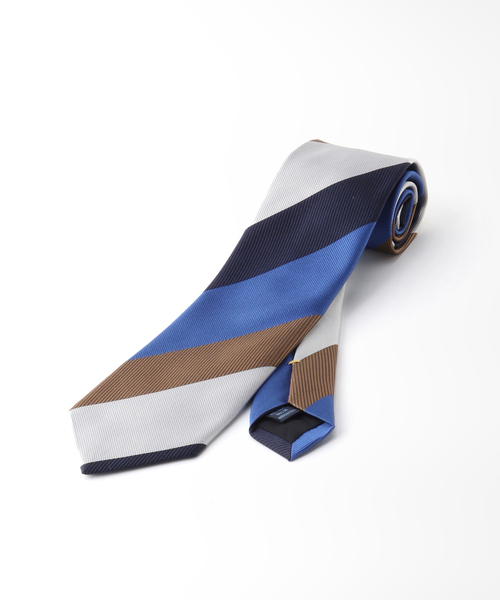 FRANCO BASSI（フランコバッシ）の「【FRANCO BASSI / フランコ バッシ】レップストライプタイ（ネクタイ・メンズ・シャーベット/グリーン/コバルトブルー・FREE）」の5枚目の写真