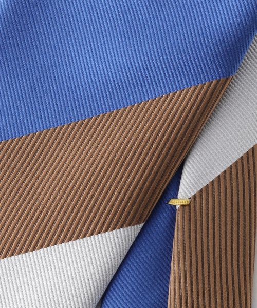 FRANCO BASSI（フランコバッシ）の「【FRANCO BASSI / フランコ バッシ】レップストライプタイ（ネクタイ・メンズ・シャーベット/グリーン/コバルトブルー・FREE）」の10枚目の写真