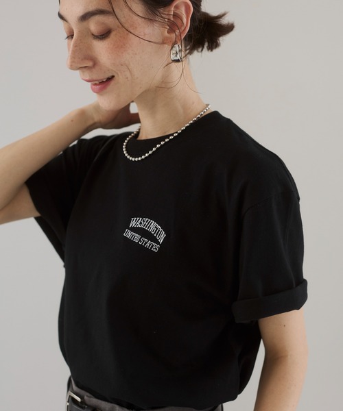 CHAIN STITCH ロゴ 半袖 刺繍 Tシャツ・カットソー チェーン刺繍ロゴTシャツ(S ネイビー): トップス｜Right-on公式