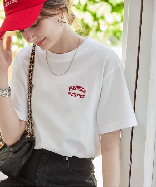 CHAIN STITCH ロゴ 半袖 刺繍 Tシャツ・カットソー ワンポイント 刺繍 ロゴ Tシャツ（半袖）（Tシャツ/カットソー