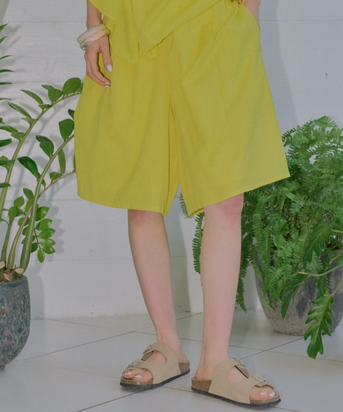 manana suerte(マニャーナスエルテ)の「短すぎない大人丈 コットンリネンショートパンツ(その他パンツ・レディース・イエロー/ブラック/ボルドー・FREE)」の13枚目の写真