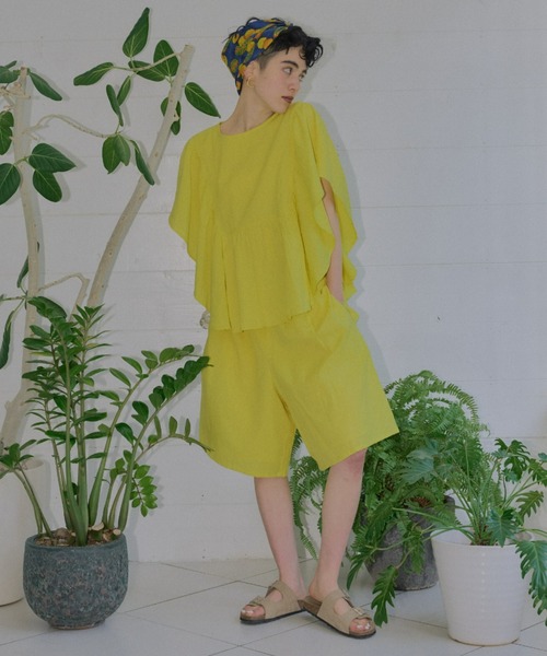 manana suerte(マニャーナスエルテ)の「短すぎない大人丈 コットンリネンショートパンツ(その他パンツ・レディース・イエロー/ブラック/ボルドー・FREE)」の18枚目の写真