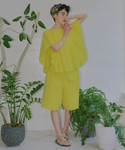 短すぎない大人丈 コットンリネンショートパンツ（その他パンツ
