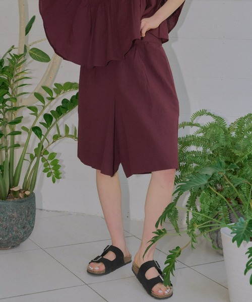 manana suerte(マニャーナスエルテ)の「短すぎない大人丈 コットンリネンショートパンツ(その他パンツ・レディース・イエロー/ブラック/ボルドー・FREE)」の21枚目の写真