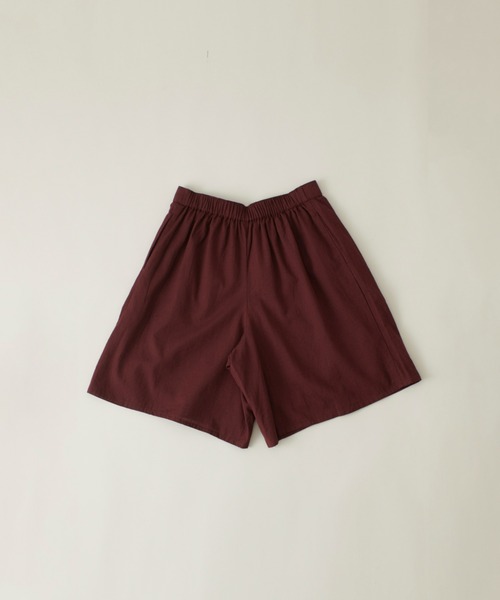 manana suerteハーフパンツ美品　ブラックM 短すぎない大人丈 コットンリネンショートパンツ（その他パンツ