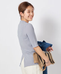 NOLLEY’S | シアーボトルネック5分袖プルオーバーカットソー(Tシャツ/カットソー)