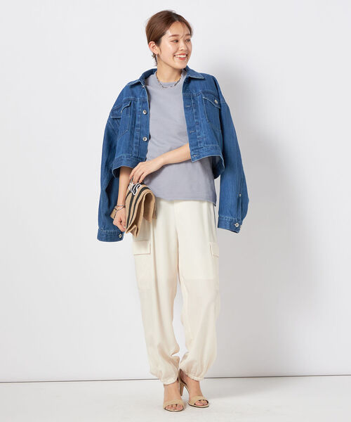 NOLLEY’S（ノーリーズ）の「シアーボトルネック5分袖プルオーバーカットソー（Tシャツ/カットソー・レディース・グレイッシュベージュ/ブラック/オフホワイト/グレイッシュブルー・38）」の8枚目の写真