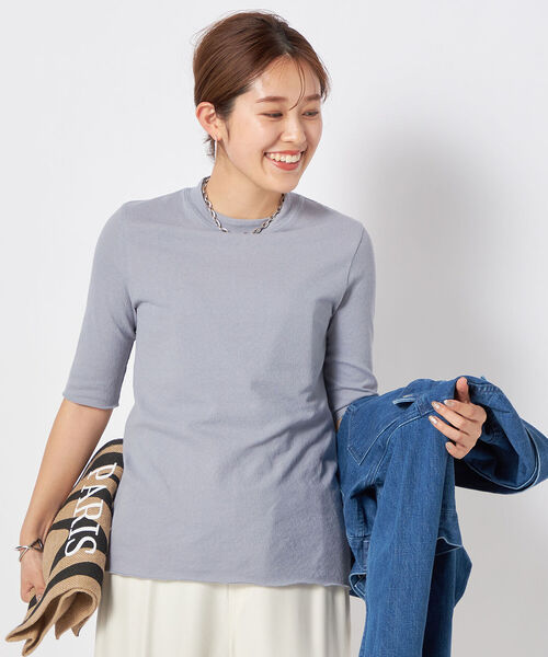 NOLLEY’S（ノーリーズ）の「シアーボトルネック5分袖プルオーバーカットソー（Tシャツ/カットソー・レディース・グレイッシュベージュ/ブラック/オフホワイト/グレイッシュブルー・38）」の13枚目の写真