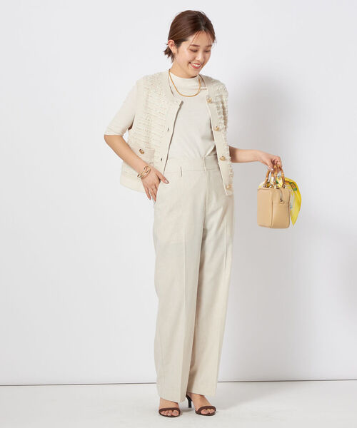 NOLLEY’S（ノーリーズ）の「シアーボトルネック5分袖プルオーバーカットソー（Tシャツ/カットソー・レディース・グレイッシュベージュ/ブラック/オフホワイト/グレイッシュブルー・38）」の17枚目の写真