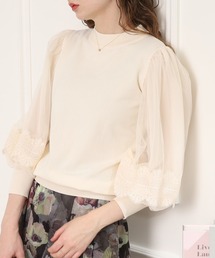 couture brooch | 【袖コンシャスな愛されトップス】チュールレース袖ニット(ニット/セーター)