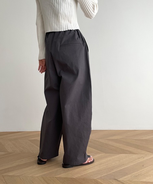 El mar（エルマール）の「El mar(エルマール) コットンカーブイージーパンツ（その他パンツ・レディース・ホワイト/チャコールグレー・ONE SIZE）」の7枚目の写真