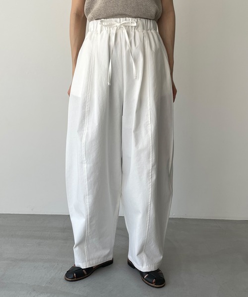 El mar（エルマール）の「El mar(エルマール) コットンカーブイージーパンツ（その他パンツ・レディース・ホワイト/チャコールグレー・ONE SIZE）」の9枚目の写真