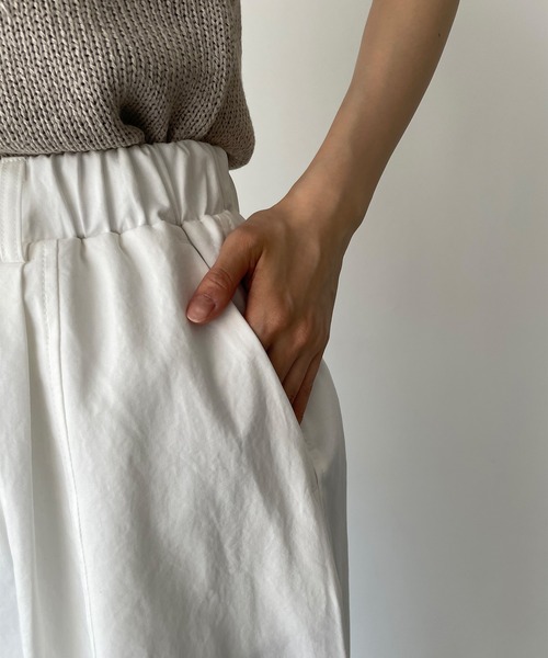 El mar（エルマール）の「El mar(エルマール) コットンカーブイージーパンツ（その他パンツ・レディース・ホワイト/チャコールグレー・ONE SIZE）」の13枚目の写真