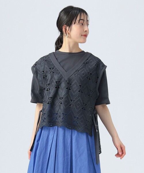 tシャツ レースベスト プルオーバー セット（セットアイテム） レディース レースベスト プルオーバー セット（セットアイテム）（Tシャツ