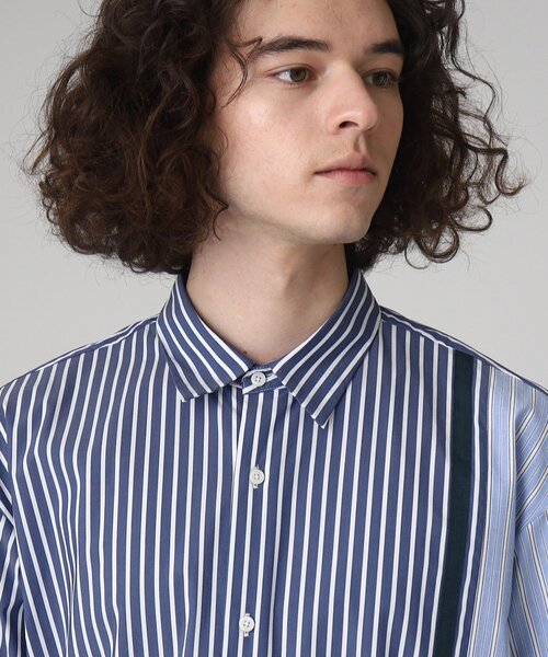 tk.TAKEO KIKUCHI（ティーケータケオキクチ）の「◆ストライプハーフ＆ハーフ半袖シャツ（シャツ/ブラウス・メンズ・ブルー系1/グレー系1・01/02/03）」の5枚目の写真