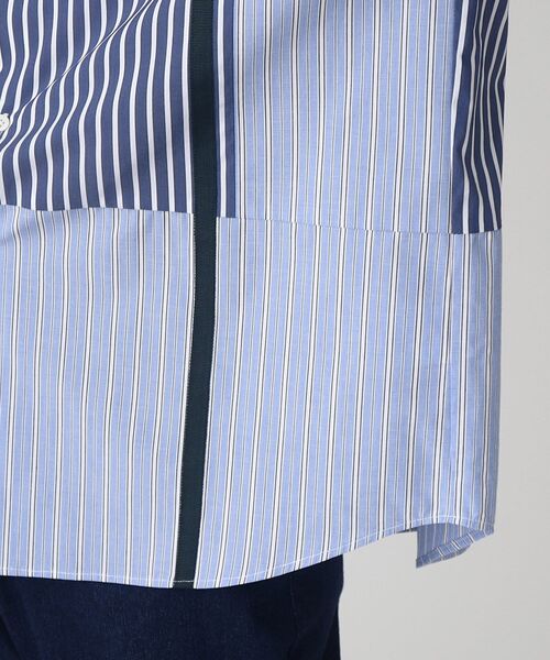 tk.TAKEO KIKUCHI（ティーケータケオキクチ）の「◆ストライプハーフ＆ハーフ半袖シャツ（シャツ/ブラウス・メンズ・ブルー系1/グレー系1・01/02/03）」の6枚目の写真