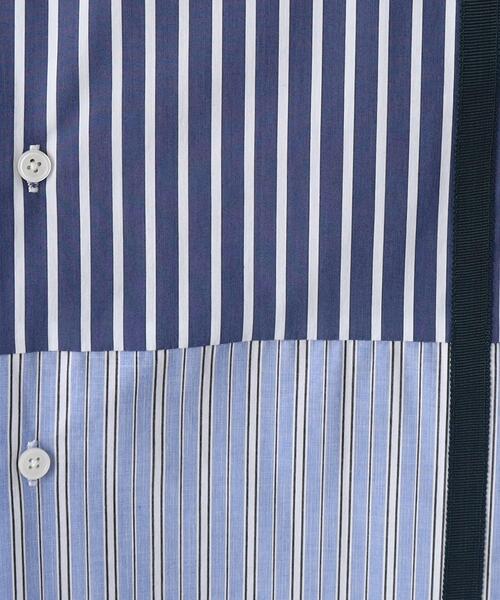 tk.TAKEO KIKUCHI（ティーケータケオキクチ）の「◆ストライプハーフ＆ハーフ半袖シャツ（シャツ/ブラウス・メンズ・ブルー系1/グレー系1・01/02/03）」の10枚目の写真