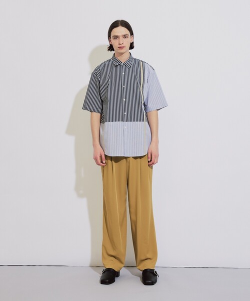 tk.TAKEO KIKUCHI（ティーケータケオキクチ）の「◆ストライプハーフ＆ハーフ半袖シャツ（シャツ/ブラウス・メンズ・ブルー系1/グレー系1・01/02/03）」の9枚目の写真