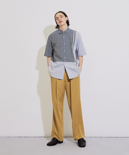 tk.TAKEO KIKUCHI（ティーケータケオキクチ）の「◆ストライプハーフ＆ハーフ半袖シャツ（シャツ/ブラウス・メンズ・ブルー系1/グレー系1・01/02/03）」の15枚目の写真