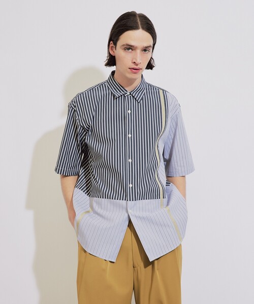 tk.TAKEO KIKUCHI（ティーケータケオキクチ）の「◆ストライプハーフ＆ハーフ半袖シャツ（シャツ/ブラウス・メンズ・ブルー系1/グレー系1・01/02/03）」の17枚目の写真