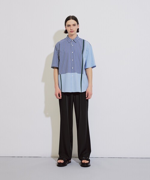 tk.TAKEO KIKUCHI（ティーケータケオキクチ）の「◆ストライプハーフ＆ハーフ半袖シャツ（シャツ/ブラウス・メンズ・ブルー系1/グレー系1・01/02/03）」の19枚目の写真