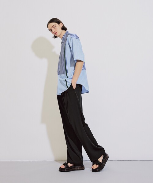 tk.TAKEO KIKUCHI（ティーケータケオキクチ）の「◆ストライプハーフ＆ハーフ半袖シャツ（シャツ/ブラウス・メンズ・ブルー系1/グレー系1・01/02/03）」の20枚目の写真