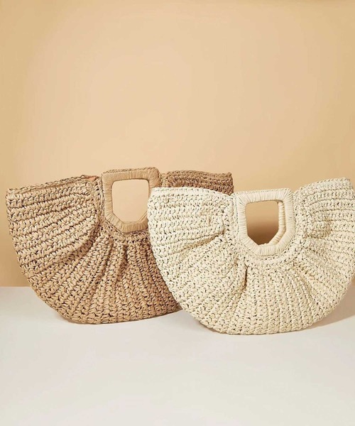 CORNERS（コーナーズ）の「ハーフムーンかごバッグ（かごバッグ・レディース・ベージュ/キャメル/ブラック・FREE）」の6枚目の写真
