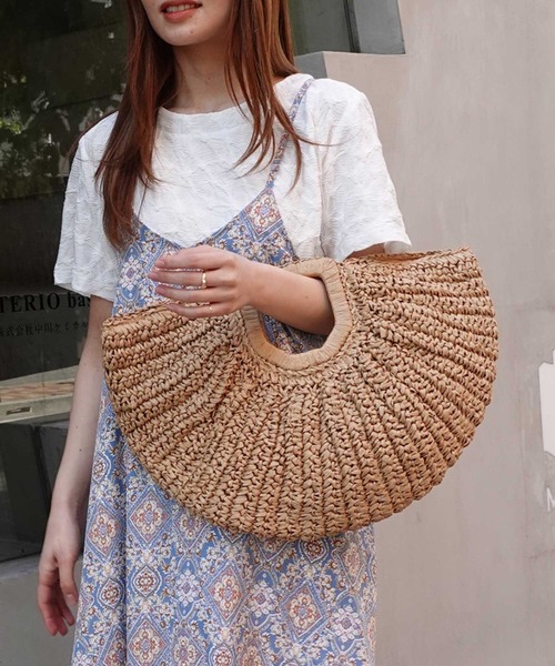 CORNERS（コーナーズ）の「ハーフムーンかごバッグ（かごバッグ・レディース・ベージュ/キャメル/ブラック・FREE）」の12枚目の写真