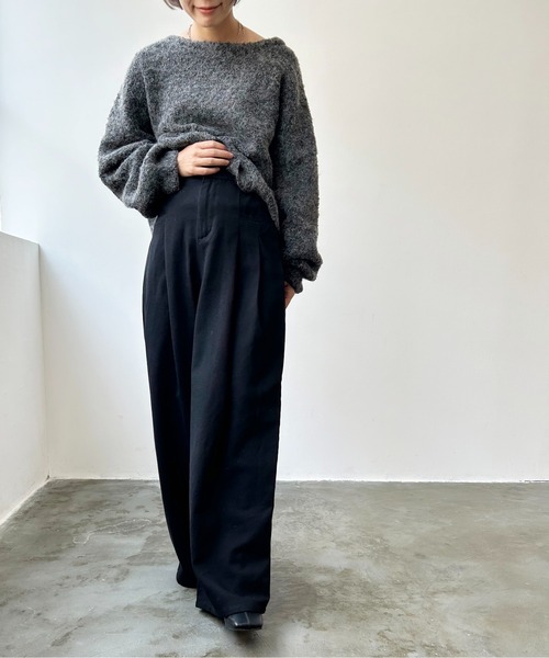 Meli rich（メリーリッチ）の「2タックツイルパンツ（チノパンツ・レディース・ベージュ/アイボリー/カーキ/ブラック・FREE）」の3枚目の写真