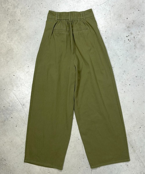 Meli rich（メリーリッチ）の「2タックツイルパンツ（チノパンツ・レディース・ベージュ/アイボリー/カーキ/ブラック・FREE）」の8枚目の写真