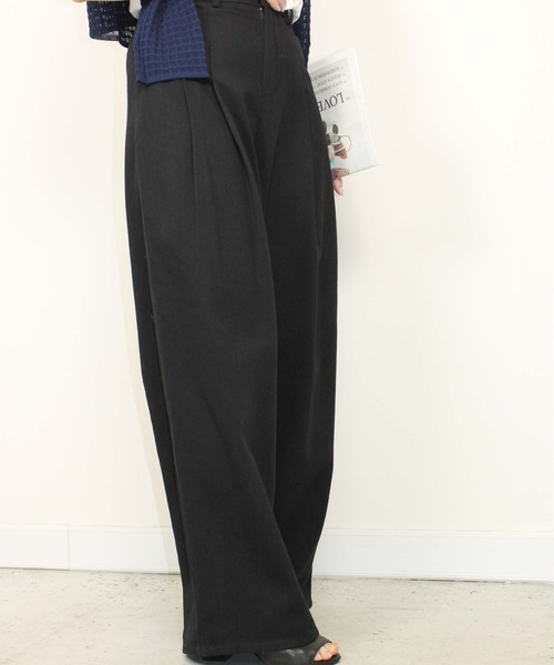 Meli rich（メリーリッチ）の「2タックツイルパンツ（チノパンツ・レディース・ベージュ/アイボリー/カーキ/ブラック・FREE）」の19枚目の写真