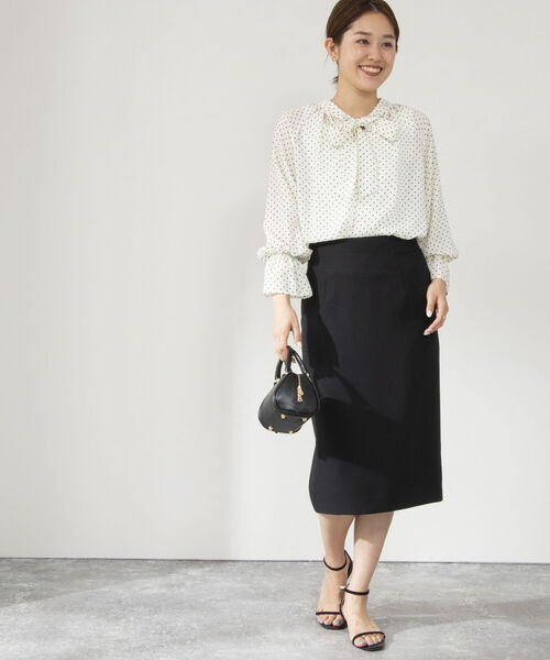 NOLLEY’S Sophi（ノーリーズソフィ）の「《セットアップ対応》ウォッシャブルライトダブルクロスタイトスカート（スカート・レディース・ベージュ/ブラック・34/36/38/40）」の9枚目の写真