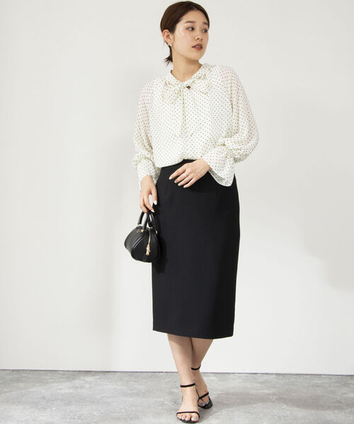 NOLLEY’S Sophi（ノーリーズソフィ）の「《セットアップ対応》ウォッシャブルライトダブルクロスタイトスカート（スカート・レディース・ベージュ/ブラック・34/36/38/40）」の10枚目の写真