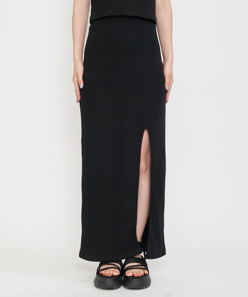 SPIRALGIRL(スパイラルガール)の「スリットリブスカート(スカート・レディース・ブラック/グリーン/イエロー・FREE)」の10枚目の写真