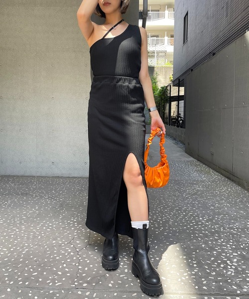 SPIRALGIRL(スパイラルガール)の「スリットリブスカート(スカート・レディース・ブラック/グリーン/イエロー・FREE)」の8枚目の写真