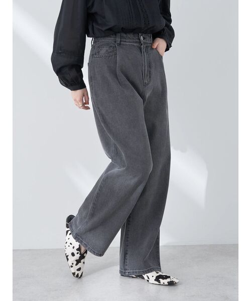 earth music&ecology（アースミュージックアンドエコロジー）の「タックルーズデニムパンツ（デニムパンツ・レディース・ブラック/ピンク/ライトインディゴブルー・M/S）」の8枚目の写真